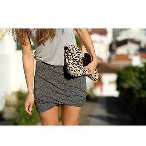 T by Alexander Wang Gray Twist Skirt